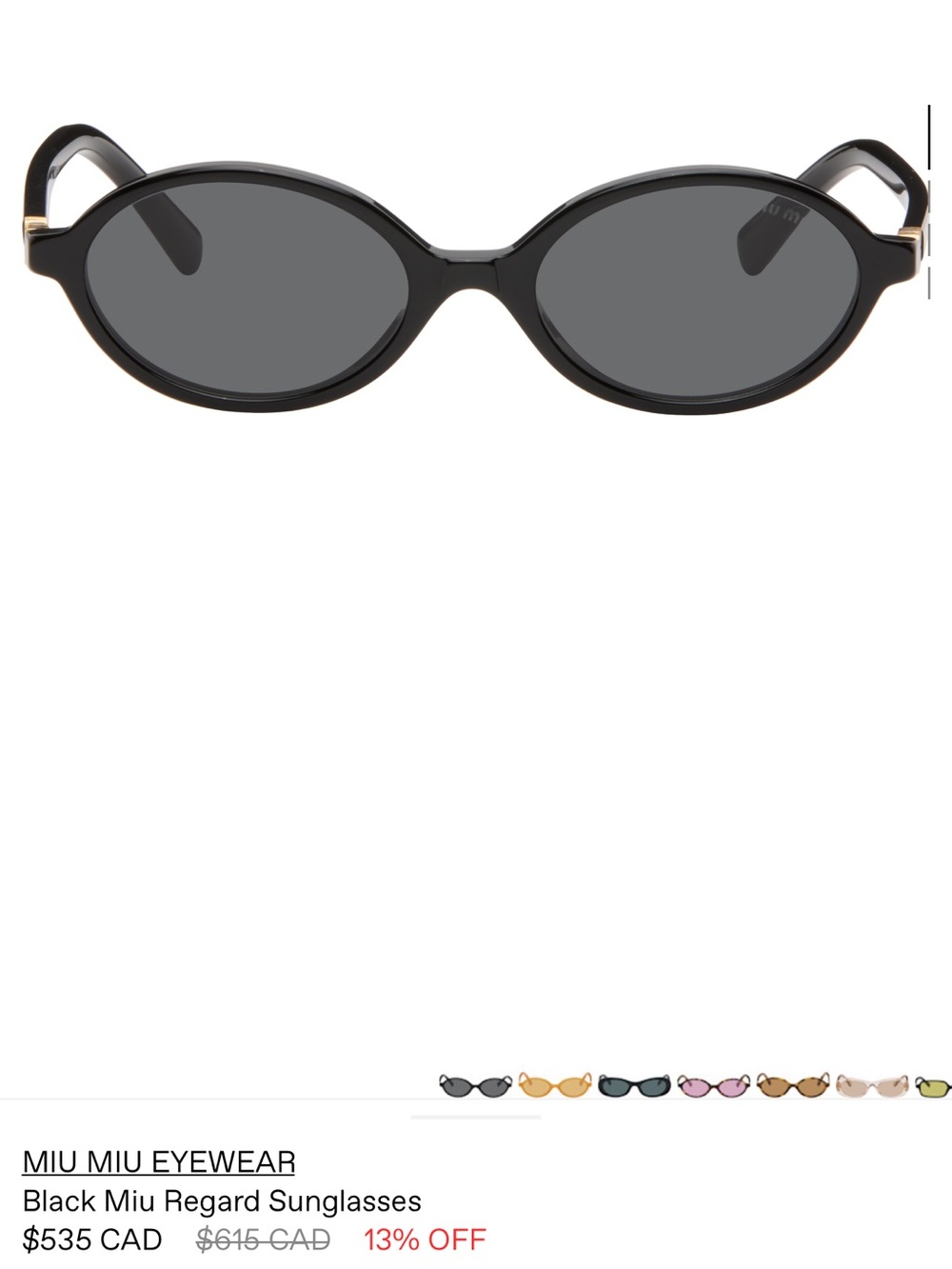 Miu miu Black regard sunglasses